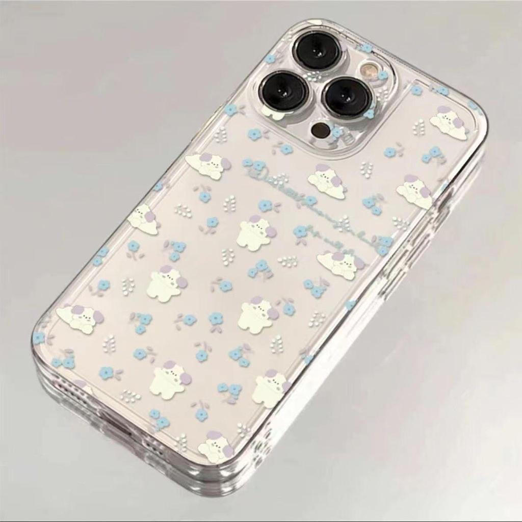 Blue Floral Phone Case for iPhone 13, 14, 15, 16, Pro, and Pro Max