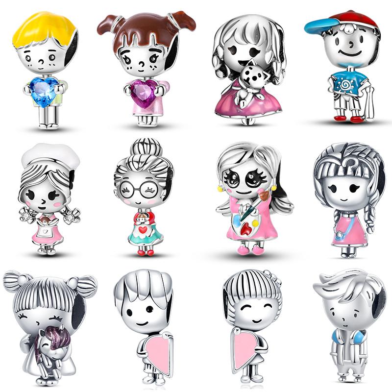 Copper Cute Boy With Girl Sports Cooking Love Couple Charm Bead Charms Bead Charms Compatible With Pandora Authentic Bracelets Do It Yourself Fine Jew