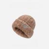 Warm Plush Pullover Hat Plush Winter Cap Fashion Stripe Hat  Safety Helmet