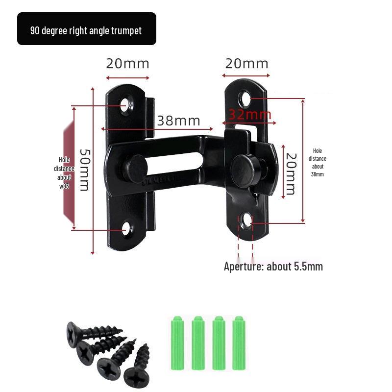 Stainless Steel 90° Right Angle Door Latch: Anti-Theft Sliding Bolt Lock