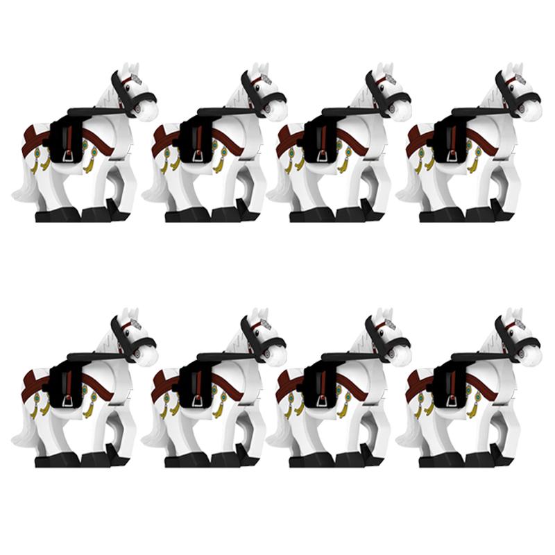 MOC Medieval Military Building Blocks Cavalry Regiment Knight Horse Animal Accessories Set Mini Bricks Buy Goods Boy Toy Gift