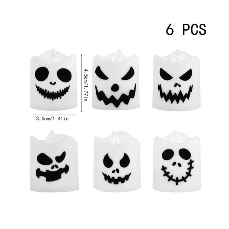

Halloween Multicolored Ghost Electronic Candle Lights Atmosphere Decor Party