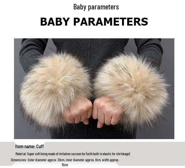Fluffy Faux Fur Cuff Bracelet Wristband for Women