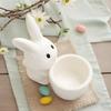 Bunny CandleHolder White Cute Easter Egg Stand Decor Easter Bunny CandleHolder for Banquet Gathering Party Shelf Desk