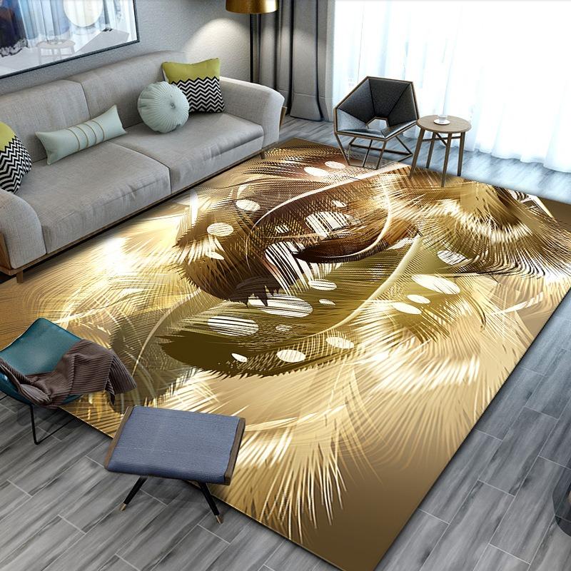 Europe Style Light Luxury Plume Carpet Living Room Sofa Bedroom Bedside Study Entrance Door Rug Non-slip Retro Home Decor Mat