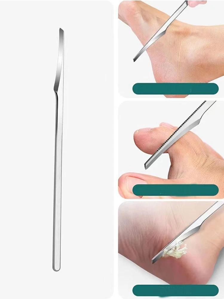1 Stück Edelstahl-Schaber Fuß Hornhautentferner Professionelle Pediküre-Werkzeuge Hühneraugenmesser Schaben Multifunktional
