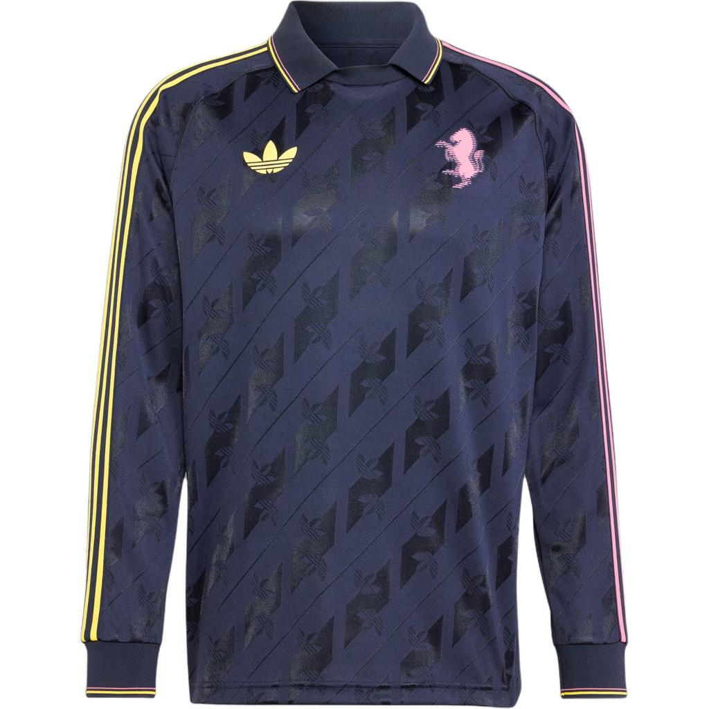 Adidas Originali Lfstlr FW24 Maglia Polo Juventus Stampa Manica Lunga Maglia da Calcio Uomo jersey Legend-Ink IT3851