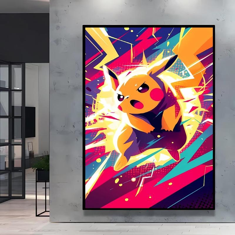Canvas Art Wall Painting Posters Pokemon Images Pikachu Decor Painting Home Decoration Living Room Decor Paintings Kids Gift