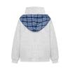 2KWEIRD American Plaid Shawl Fake Two-Piece Hoodie Women Early Autumn New Loose Lazy Chic High Street Couple Jacket Cotton Full Sleeve