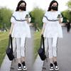 Casual Suit for Women, Summer, Korean Version, Loose, Slimming, Belly-covering, Stylish, Fashionable Sportswear Two-piece Set