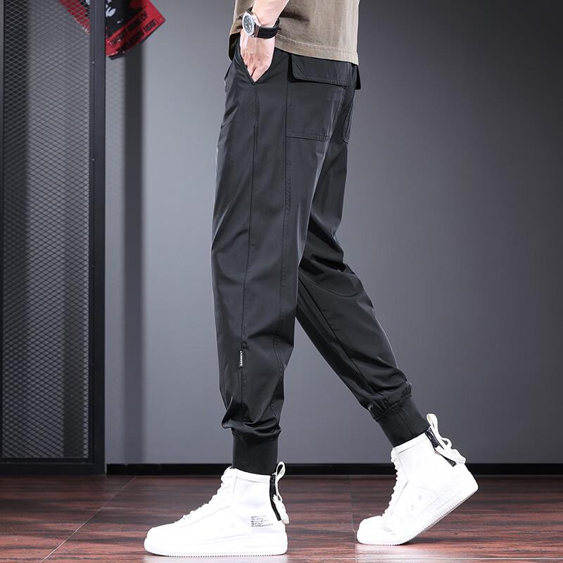 Jie Leinuo Herren Ice Silk Freizeit Jogginghose