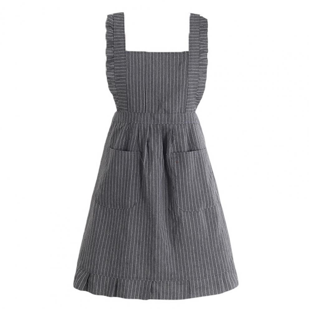 Good Cleaning Apron Wear-resistant Cooking Apron Double Pocket Design Waterproof Wide Shoulder Strap Cooking Apron