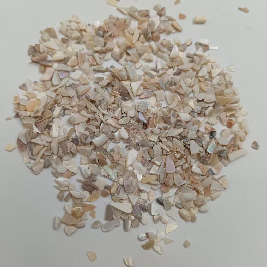 Piedras de Concha de Terrazzo Blanco y Negro de Nácar para Decoración de Acuario y Maceta