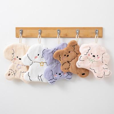 New Coral Velvet Cute Cartoon Hanging Hand Wipes Kitchen and Toilet Wipes Water Absorbing Children's Towels