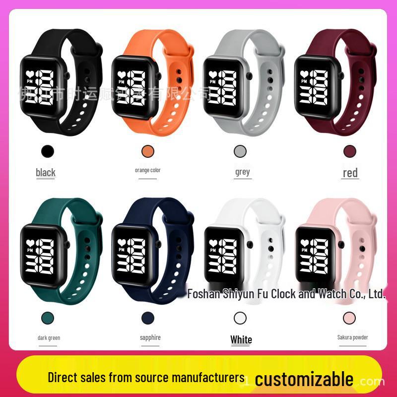 Ceas Digital LED Impermeabil cu Ecran Tactil pentru Studenți - Design Pătrat, Elegant