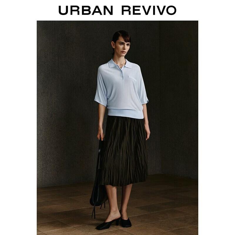 UR Women s Short Sleeve Lapel Knit Top XS