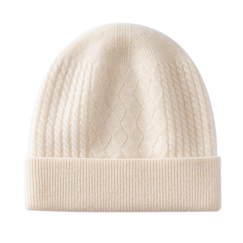 New% pure cashmere men's and women's warm wool hat knitted hat cashmere hat versatile wool hat