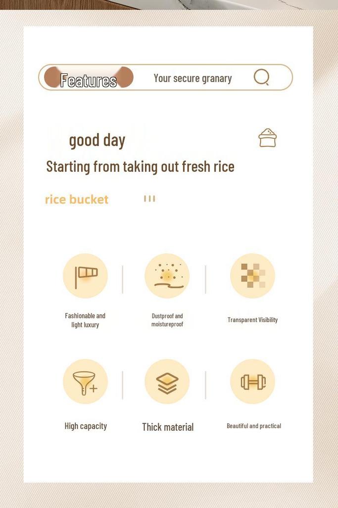 Moisture-Proof Insect-Resistant Rice Storage Container - Food-Grade Press-Type Jar for Flour and Grains