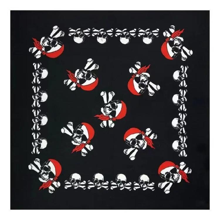 Compact Travel Bandana Skull Print Design Quick Dry Material For Adventure