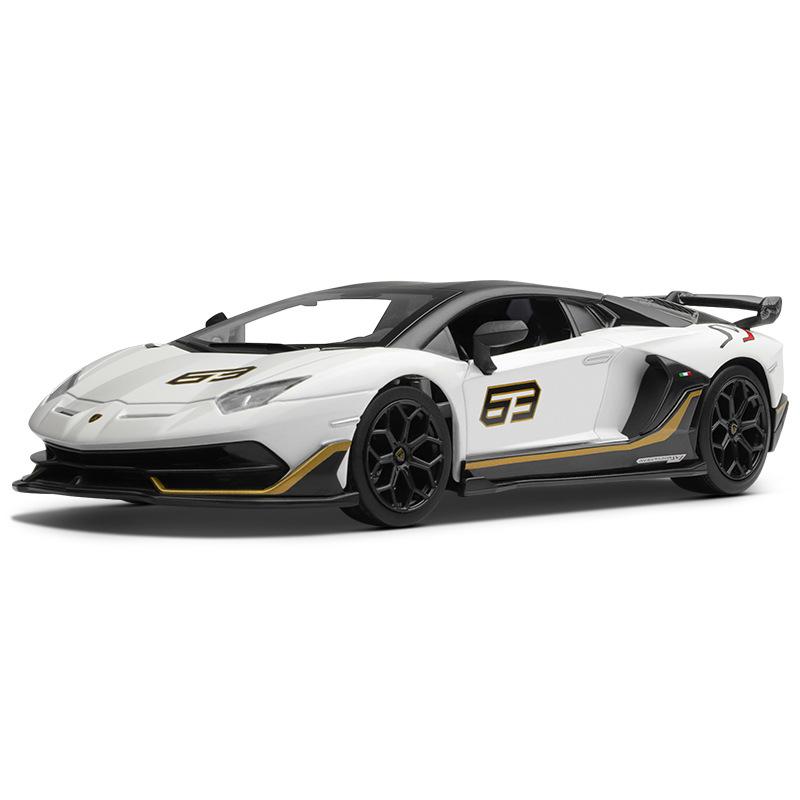 1/24 Lamborghini Aventador SVJ63 Alloy Model Alloy Car Model Sound and Light Children's Toy Collectibles Birthday Gift