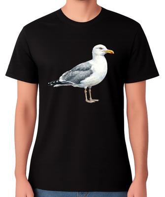 Seagull T-Shirt Realistic Seabird Coastal Wildlife Animal Graphic Unisex Tee