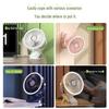 Rechargeable USB Clip Fan with Desk Lamp - Large Battery, Portable for Student Dormitories