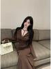 Pure Desire Sweet Girl Bodycon Skirt Dress: Cinched Waist, Pleated, Slimming Deep V-Neck, Spring/Autumn Style