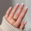 Hochwertige tragbare künstliche Nägel im Mandel-Nude-French-Stil – mittellange und lange Nagelspitzen