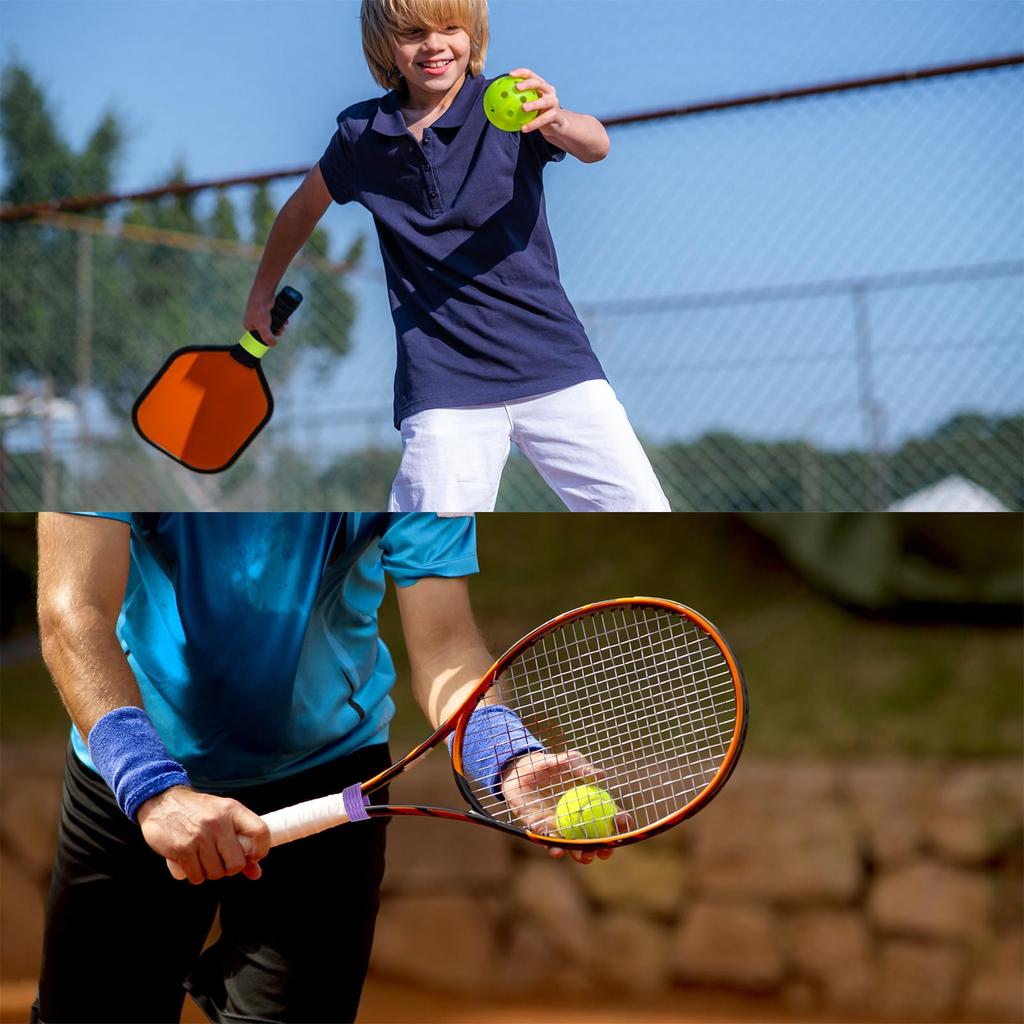 PATIKIL Badminton Racket Handle Grip Racquet Fixing Rubber Absorbent Orange Rings, 20-Pack, Rings, Rings, Non-Slip, Overgrip,