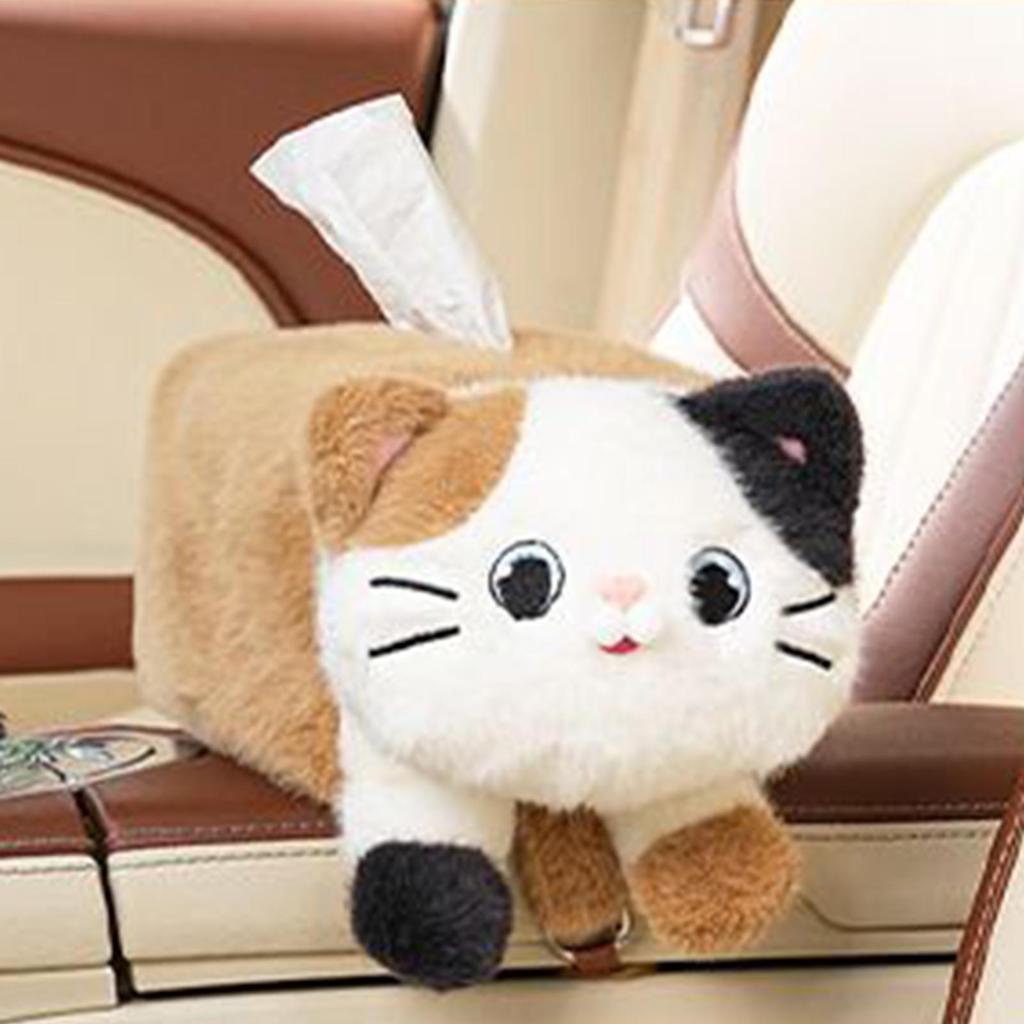 Tissue Box For Car Cartoon Cat Tissue Box Holder For Car Cute Decor Storage Organizer Napkin Dispenser For Headrest RV Armrest