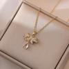 Butterfly Necklace with Color-Retaining Zircon - Fashionable, Versatile Women's Jewelry Accessory.