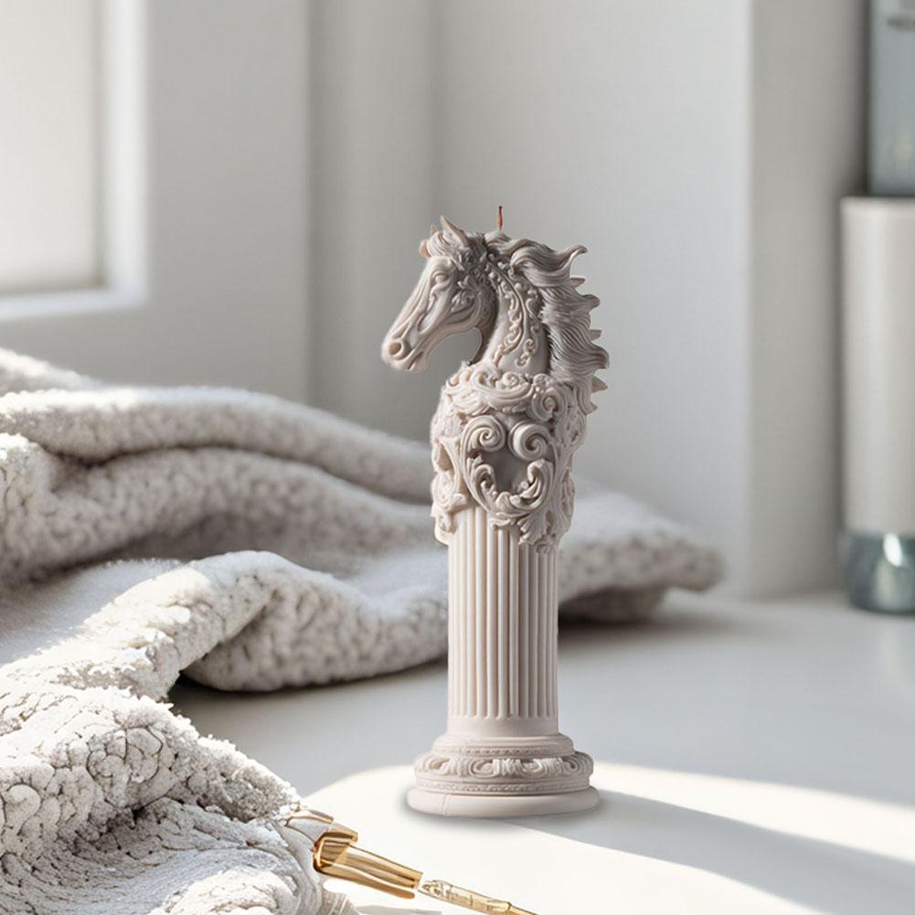 3D Armless Goddess Statue Silicone Scented Candle Mold Relief Cloud Flower Vine Horse Plaster Resin Mold Handmade DIY Home Decor