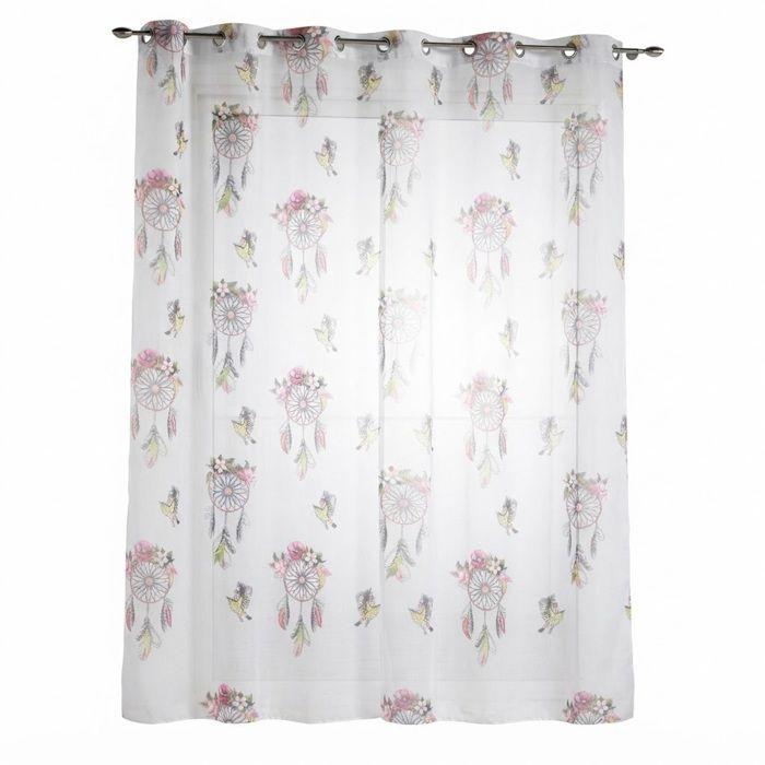 Panneau a oeillets voile 140 x 280 cm Attrape-reves boheme blanc