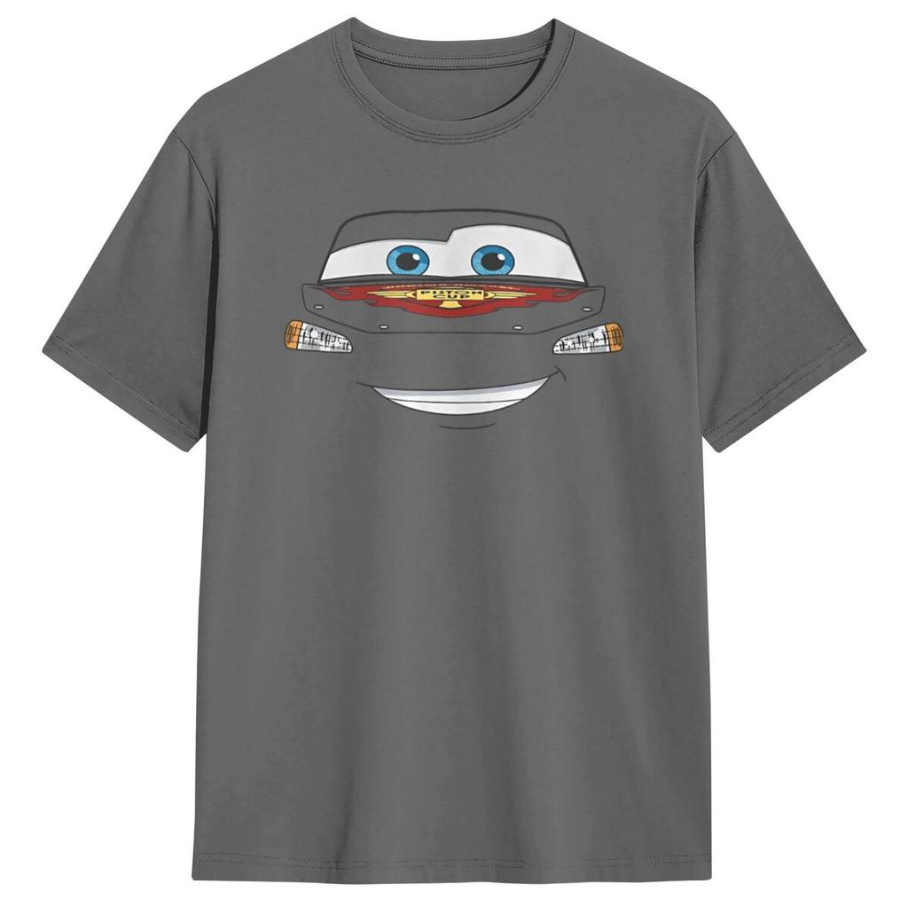 Cars Halloween Lightning McQueen Big Face T Shirt Man Y2K Pure Cotton T-Shirts Summer O-Neck Tee Shirt Oversized Clothes