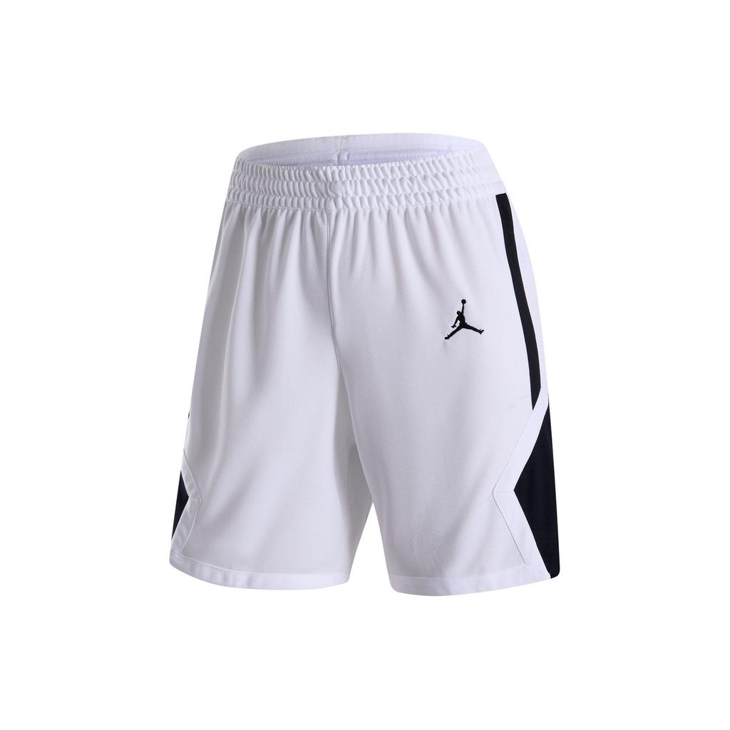Jordan SS24 Dri-Fit Color Block Logo Print Lace-Up Casual Sports Basketball Shorts Women Shorts White Black HF1072-106