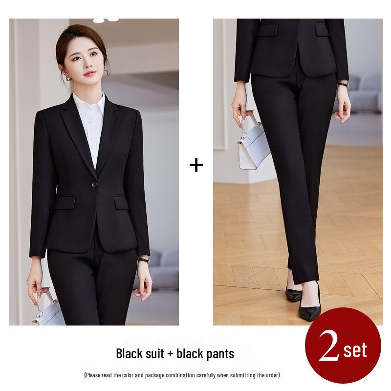 Women's Navy Blue Workwear Shirt and Suit Set for Post Office Bank Employees