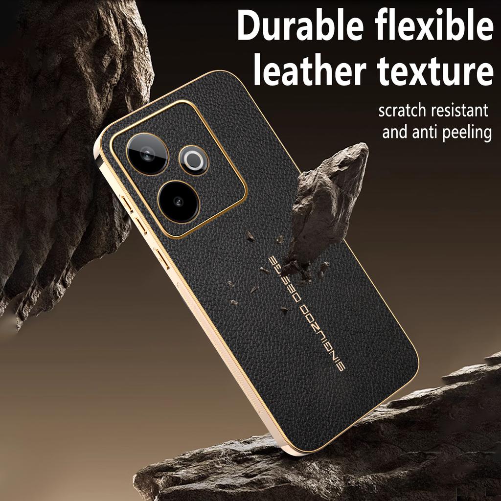 For OPPO Realme GT 7 7 Pro Premium Electroplated Lychee-textured Phone Case That’s Shockproof and Fingerprint-resistant