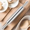 Stainless Steel Baking Roller Nonstick Ergonomic Handle Rolling Pin Practical Kitchen Tool For Bread And Dumplings