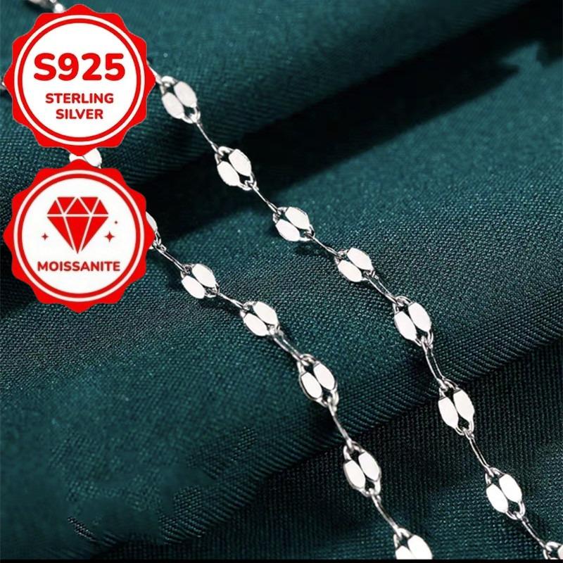 Luxuriöse Halskette mit einem Doppelgänse-Design S925Reines Silber-Anhänger, besetzt mit funkelndem Moissanit. Sie ist eine ideale Wahl für Bankette,