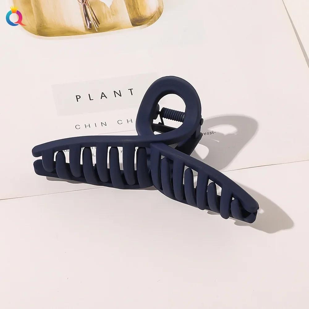 11cm Women Hair Clip Cross Matte Hairpin Fashion French Elegant Hairgrips Large Hair Claw Clips Girls Korean Hair Accessories