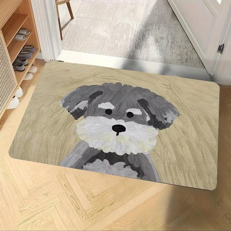 Cute Puppy Carpet AntiSlip Foot Rug Home Decoration Doormat Bedroom Living Room Entrance Door Mat Fashionable and Beautiful