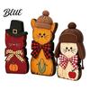 Rustic Wood Cat Figurines 3Pcs Christmas Wooden Ornaments with Hat and Bow Tie, Decorative 2D Standing Figures Flat Thanksgiving Tabletop Figurines,