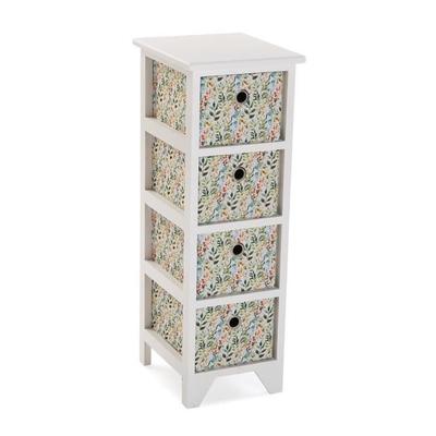 Acuarela Bathroom Shelf Cabinet - 72 X 30 X 25 Cm - Chest of Drawers with 4 Wooden Storage Drawers - White - Versa
