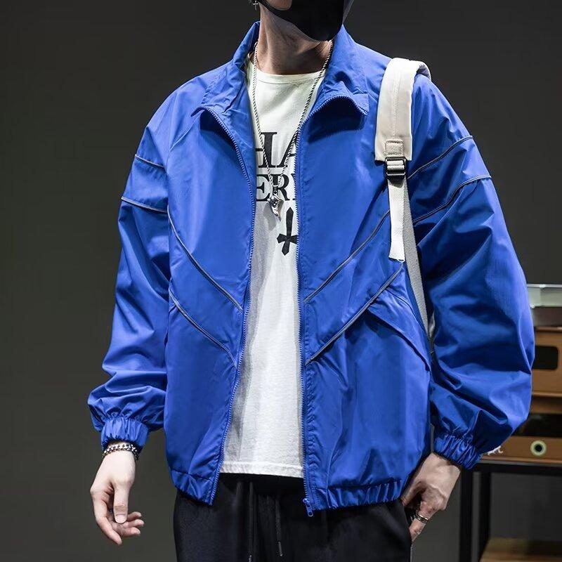 

Винтажная простая черная куртка мужская уличная свободная куртка-пуховик для пары весна осень куртки M синий