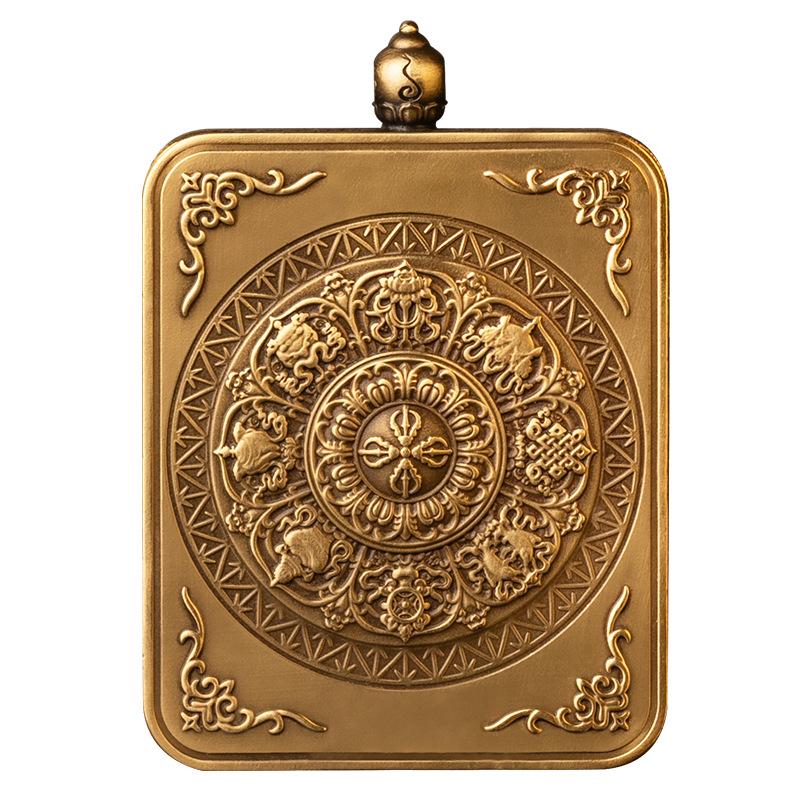 Authentic Brass Vajra Gawa Box: Retro Tibetan Tangka Art Piece