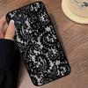 Black Lace Pattern Personalized Mobile Phone Case For IPhone 17 16 15 14 13 12 11 Pro Max Plus Mini Soft Black Cover