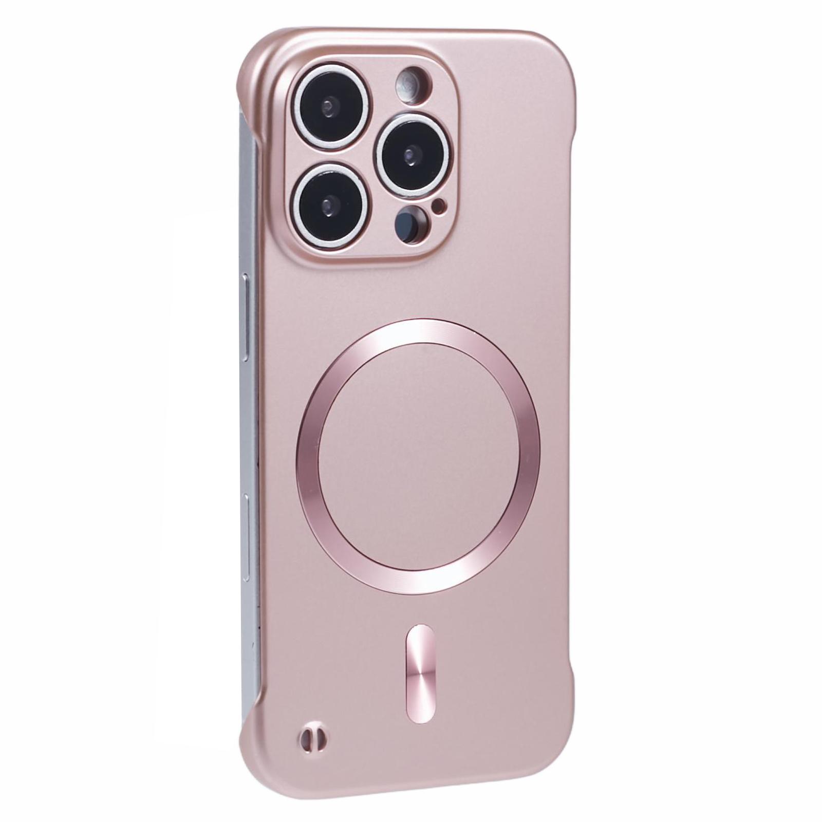 

For iPhone 14 Pro Case Compatible with MagSafe Hard PC Frameless Phone Cover Rose Gold