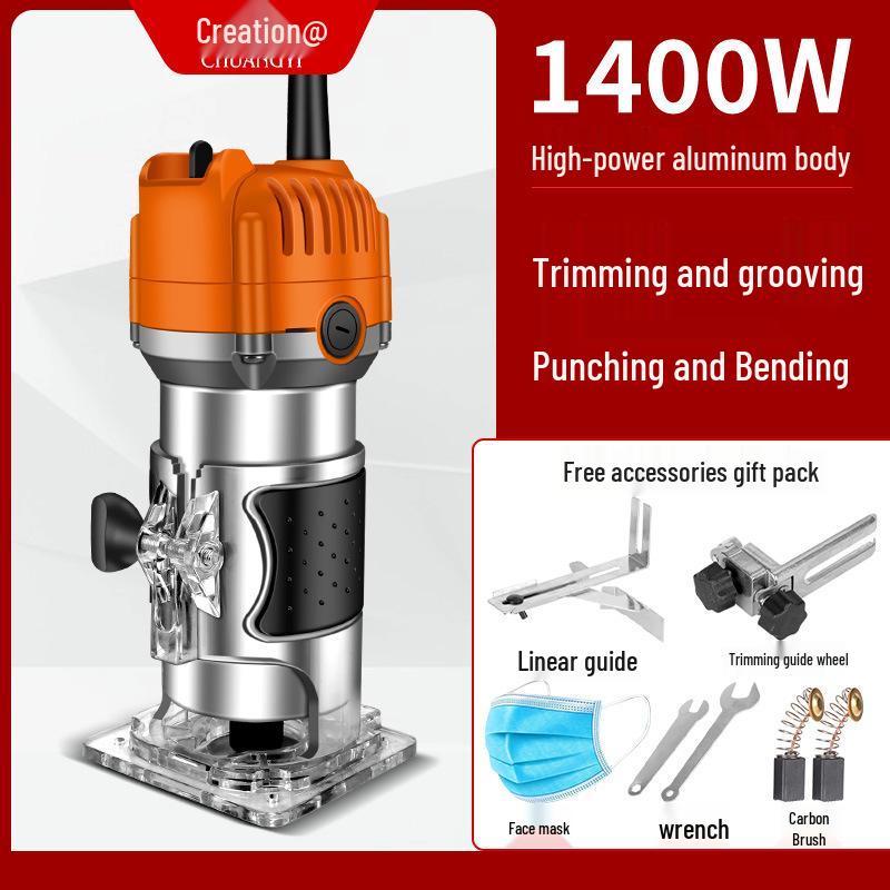 Chuangyi Multi-Function Handheld Router: Edge Trimmer, Engraver, Panel Groover, Woodworking Chamfer Tool