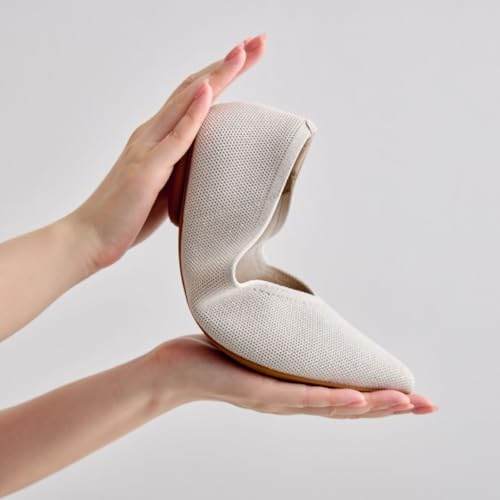 Himiko NICAL Washable Two-Tone Knit Pumps, 544304 White, Size 235