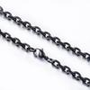 Venta Caliente Cadena Negra de Acero Inoxidable Moda Diversas Longitudes de Joyería Collares para Hombres y Mujeres